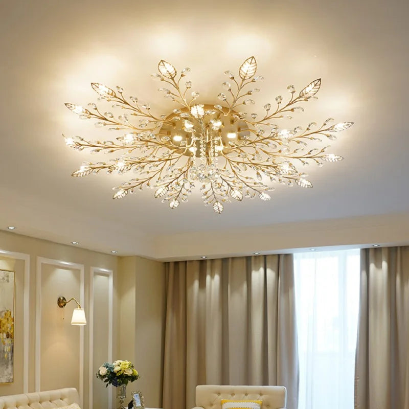 DecorBites™ Crystal Ceiling Chandelier for Living Room Bedroom Kitchen Indoor LED Lighting