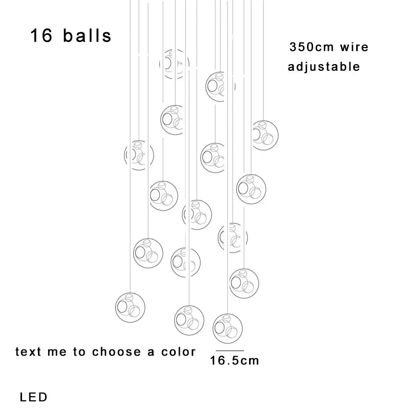 DecorBites™ Colorful Balls Chandelier: Modern Dimmable Rectangle Dining Room & Bedside Hanging Lamp