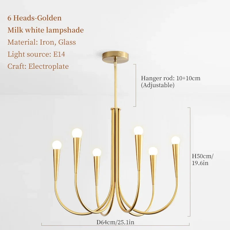 DecorBites™ French Style Black Pendant Light Chandelier - Luxury LED Ceiling Lamp