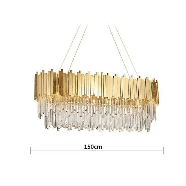 DecorBites™ Crystal LED Pendant Lights: Luxury Gold Plating Metal Hanging Lamp for Living, Dining, Bedroom