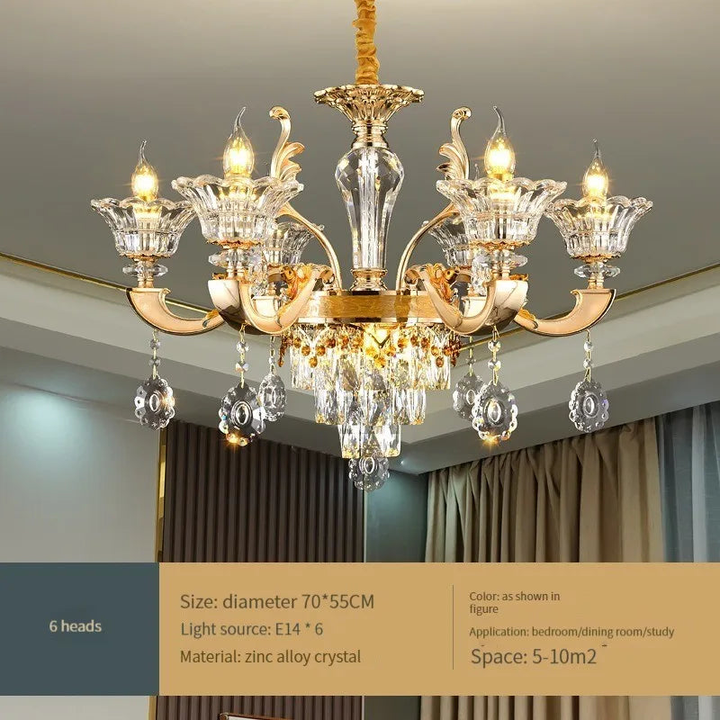 DecorBites™ Crystal Chandelier Ceiling Light for Living, Dining, and Bedroom