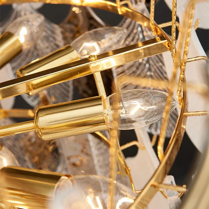 DecorBites™ Elegant Glass Ceiling Chandelier: Bedroom Living Room Lighting Pendant Lamp