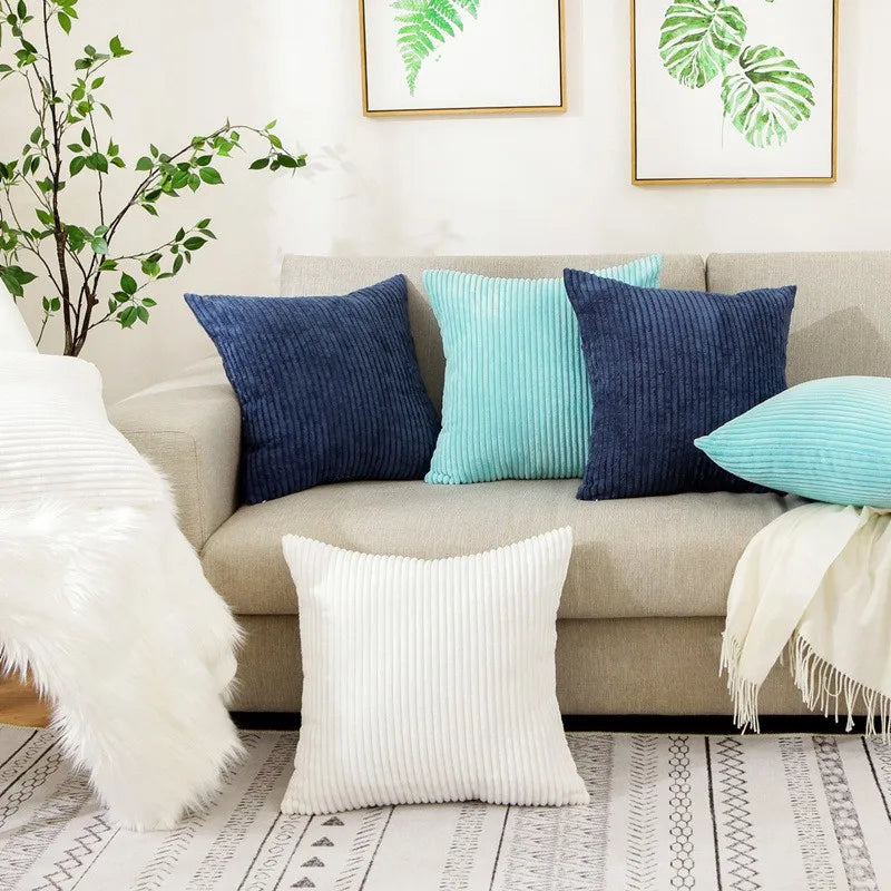 DecorBites™ Corduroy Striped Cushion Cover 30-60cm Soft Comfortable Throw Pillow Case Home Decor