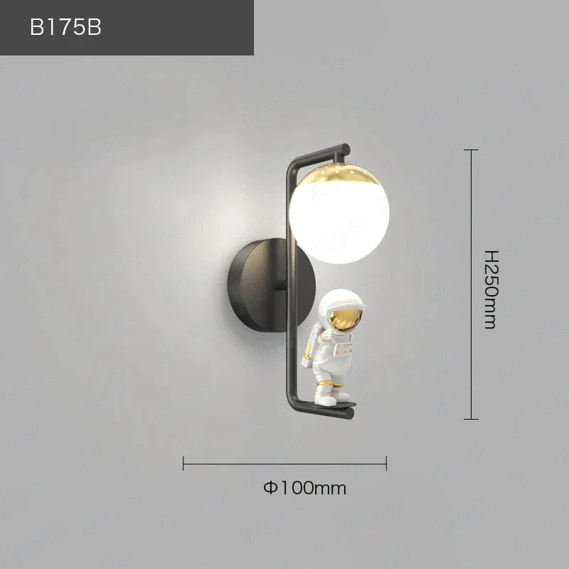 DecorBites™ Kids Astronaut Wall Lamp: Modern Space Theme Bedroom Light Fixture