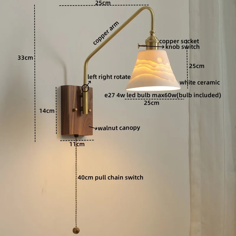 DecorBites™ Copper Ceramic LED Wall Lamps Modern Style for Bedroom Living Room Bar