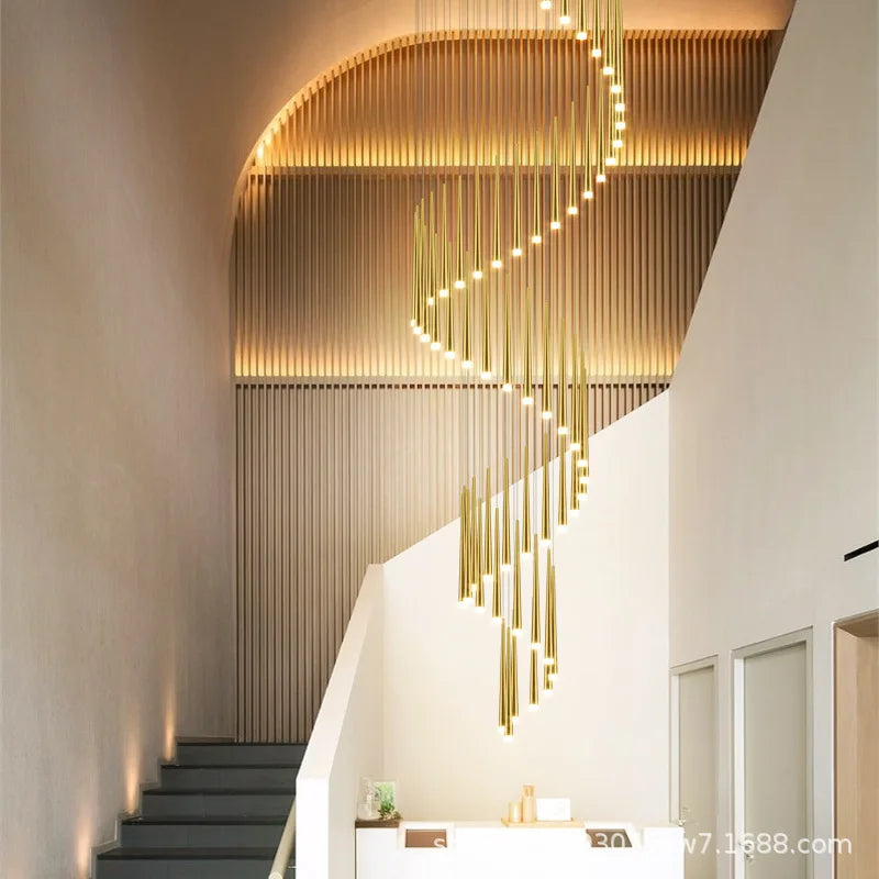 DecorBites™ Conical Chandelier Stair Lamp Modern Simple Villa Restaurant Kitchen Bedroom Bar Lighting