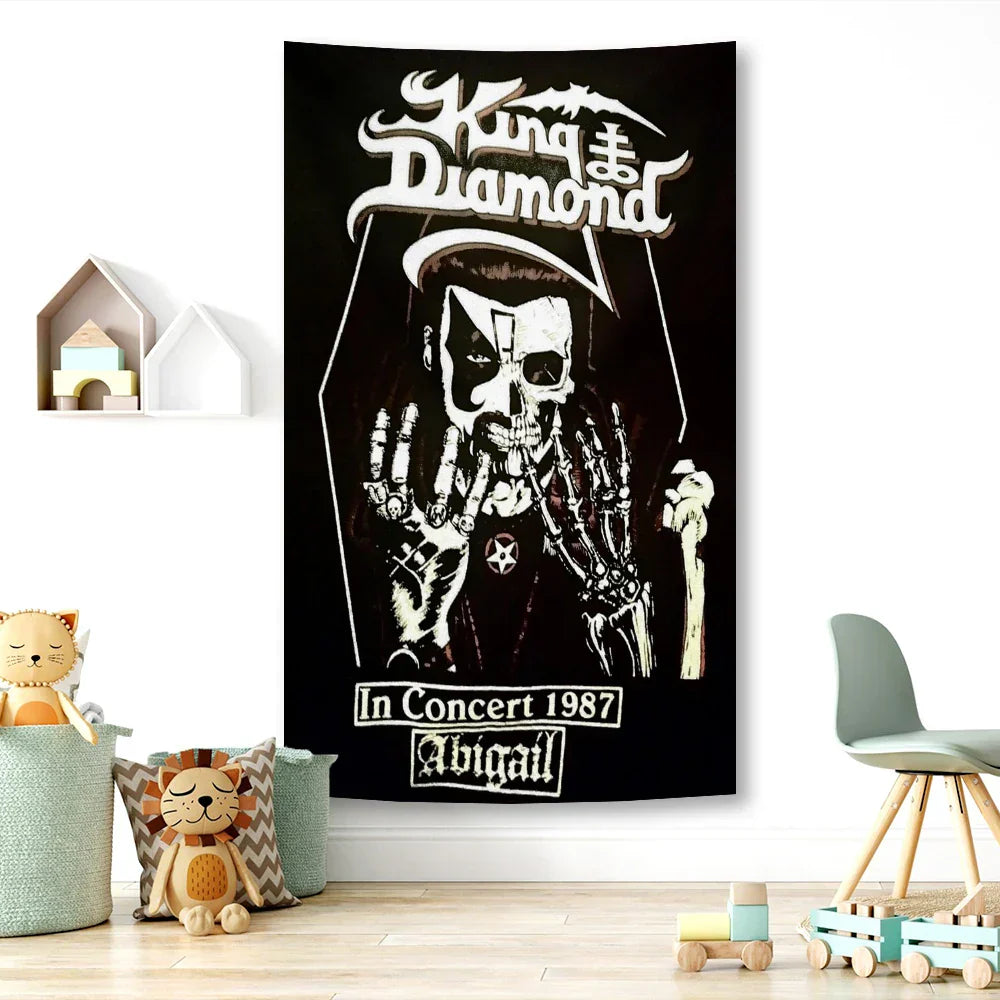 DecorBites™ Boho Hippie King Diamonds Tapestry for Aesthetic Room Decoration and Upholstery