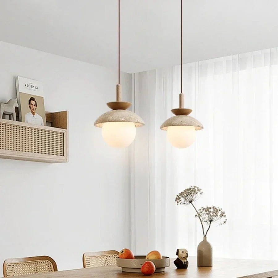DecorBites™ LED Pendant Light: Yellow Stone Wabi Sabi Nordic Modern Hanging Lamp