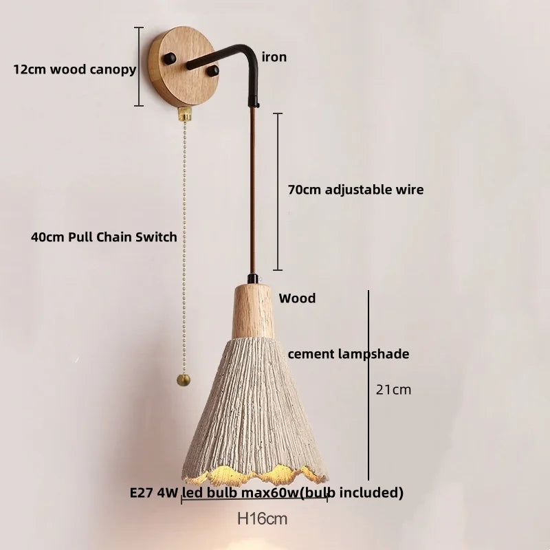 DecorBites™ LED Wall Light Fixture with Pull Chain Switch - Modern Nordic Design