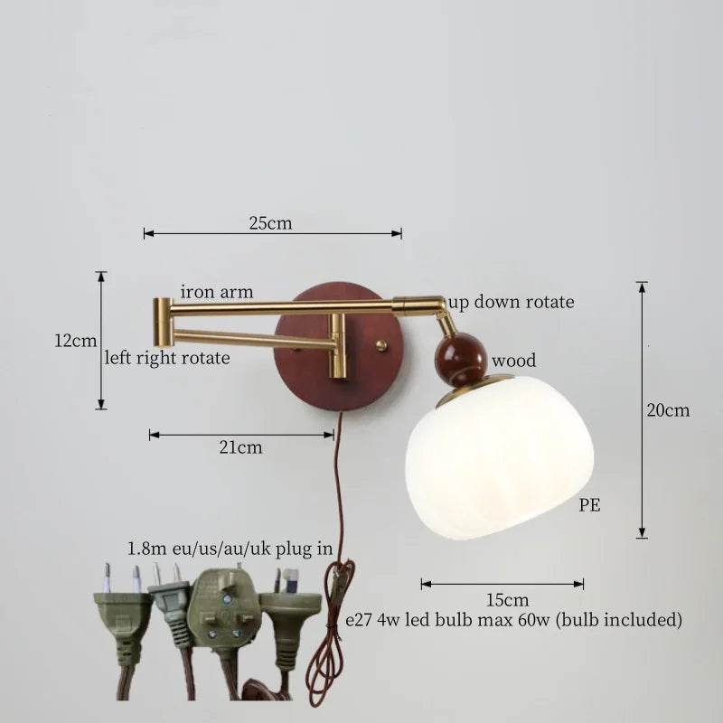 DecorBites™ Creamy Iron LED Wall Lamp Bedroom Living Room Bathroom Mirror Stair Light