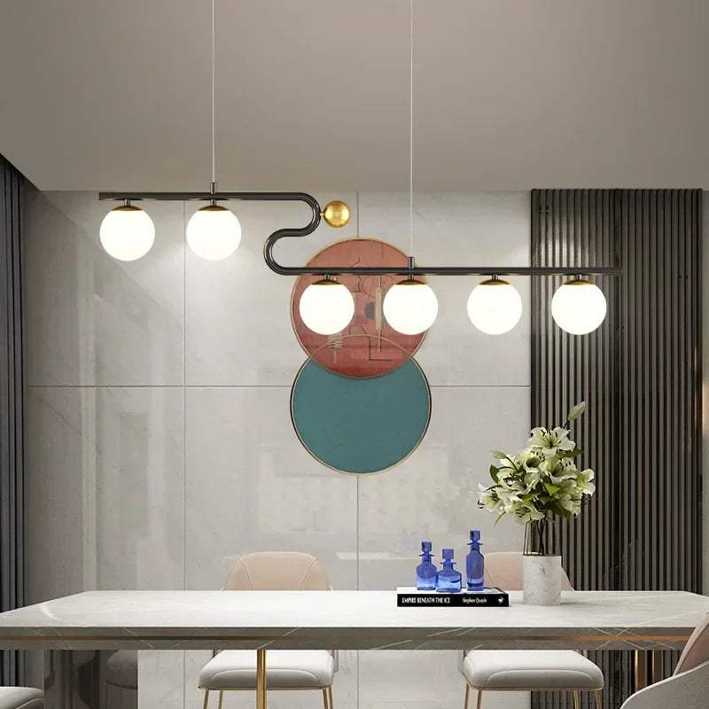 DecorBites™ Glass Ball LED Chandelier Pendant for Dining Living Bedroom Kitchen