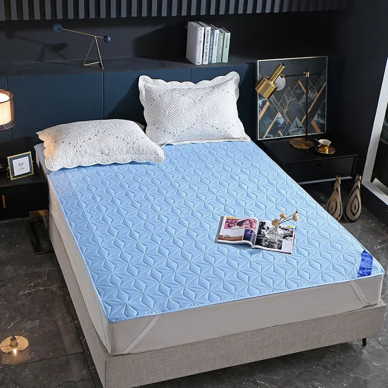 DecorBites™ Cotton Quilted Waterproof Bed Protector Pad for Elderly, Children, Mother Child
