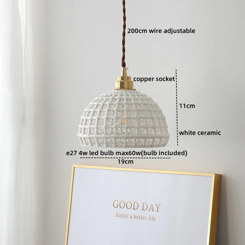 DecorBites™ Ceramic LED Pendant Lights, Nordic Chandelier for Home, Dining, Bedroom & Bar