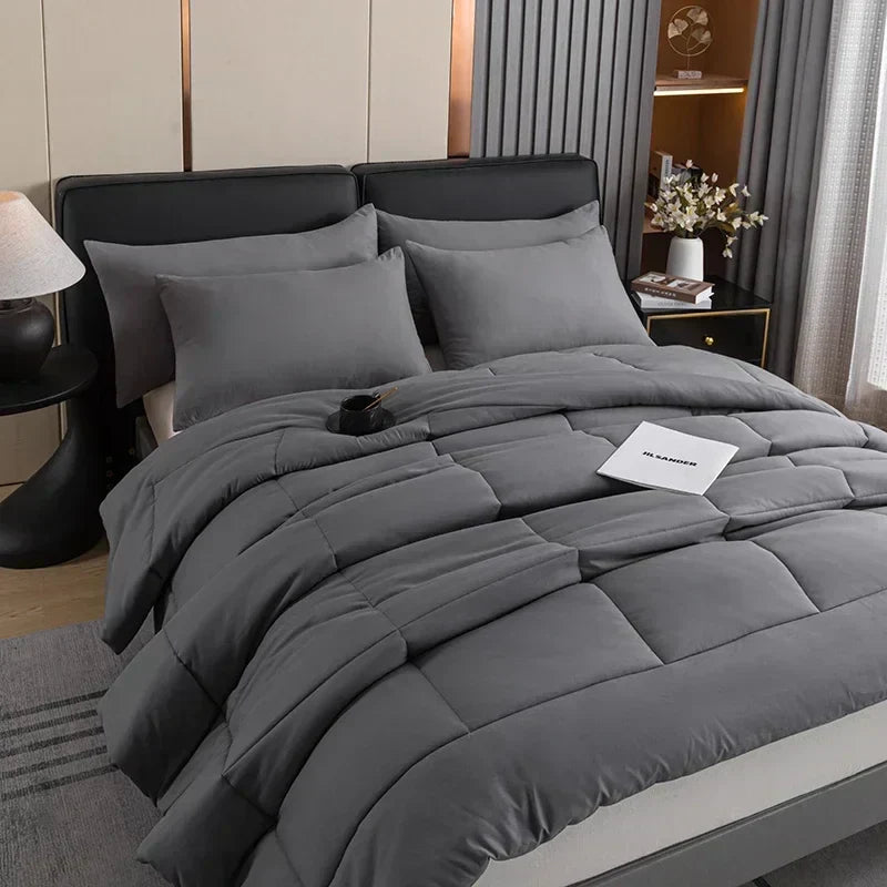 DecorBites™ All-Season Quilted Duvet Set - Queen & King Size Comforter with Pillowcases