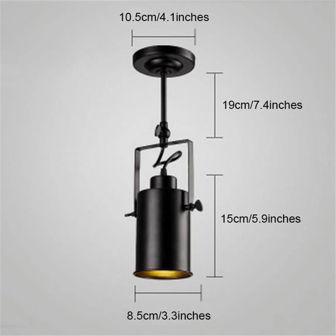 DecorBites™ Black Wrought Iron Spotlight Accent Lamp - Adjustable Flush Mount Lighting