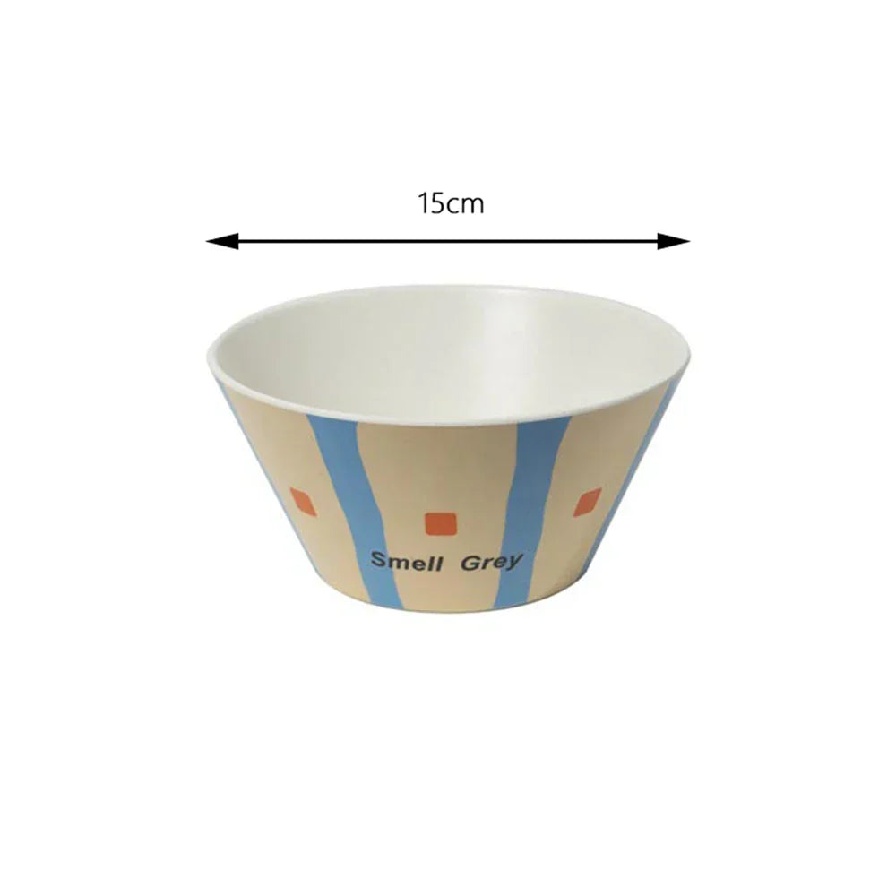 DecorBites™ Korean Style Round Bamboo Fiber Dining Plate for Desserts, Fruits, and Cakes