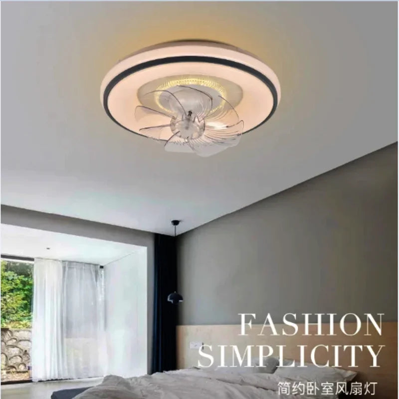 DecorBites™ LED Ceiling Fan: Modern Scandinavian Invisible Design for Living Room, Bedroom & Restaurant