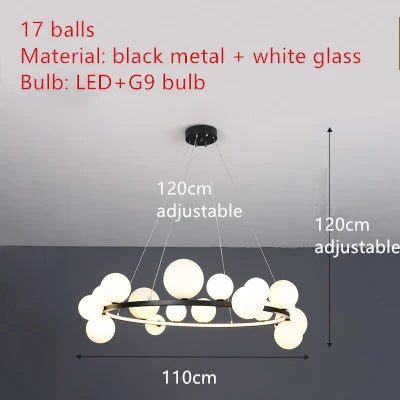 DecorBites™ Branching Bubbles Chandelier in Black and Gold for Modern Dining Room