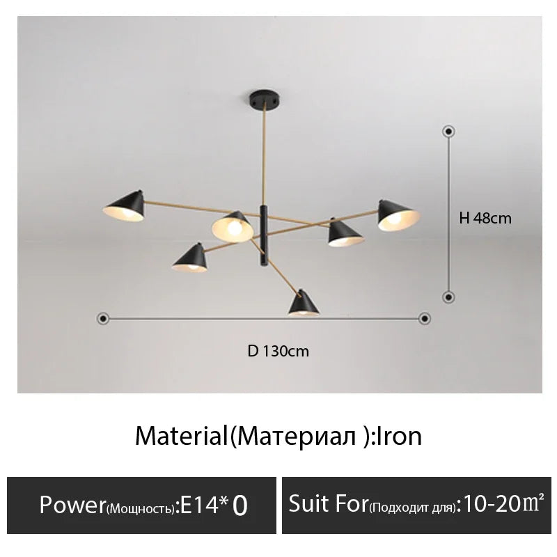 DecorBites™ Cone Pendant Light: Minimalist Art Chandelier for Home Living Dining Room
