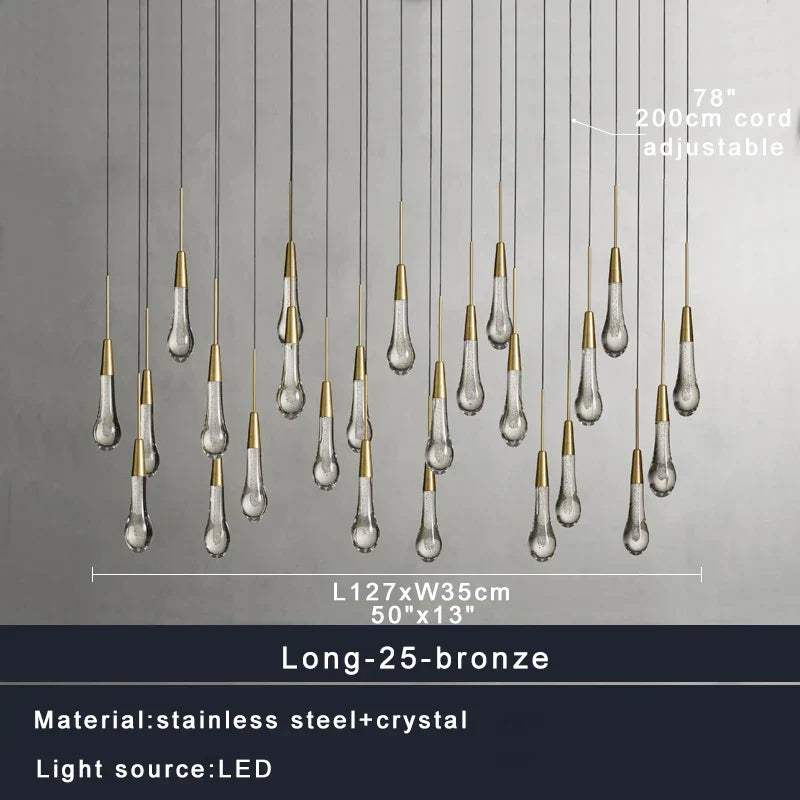 DecorBites™ Brass Crystal Ceiling Pendant Light Luxury Large Home Decor Fixture