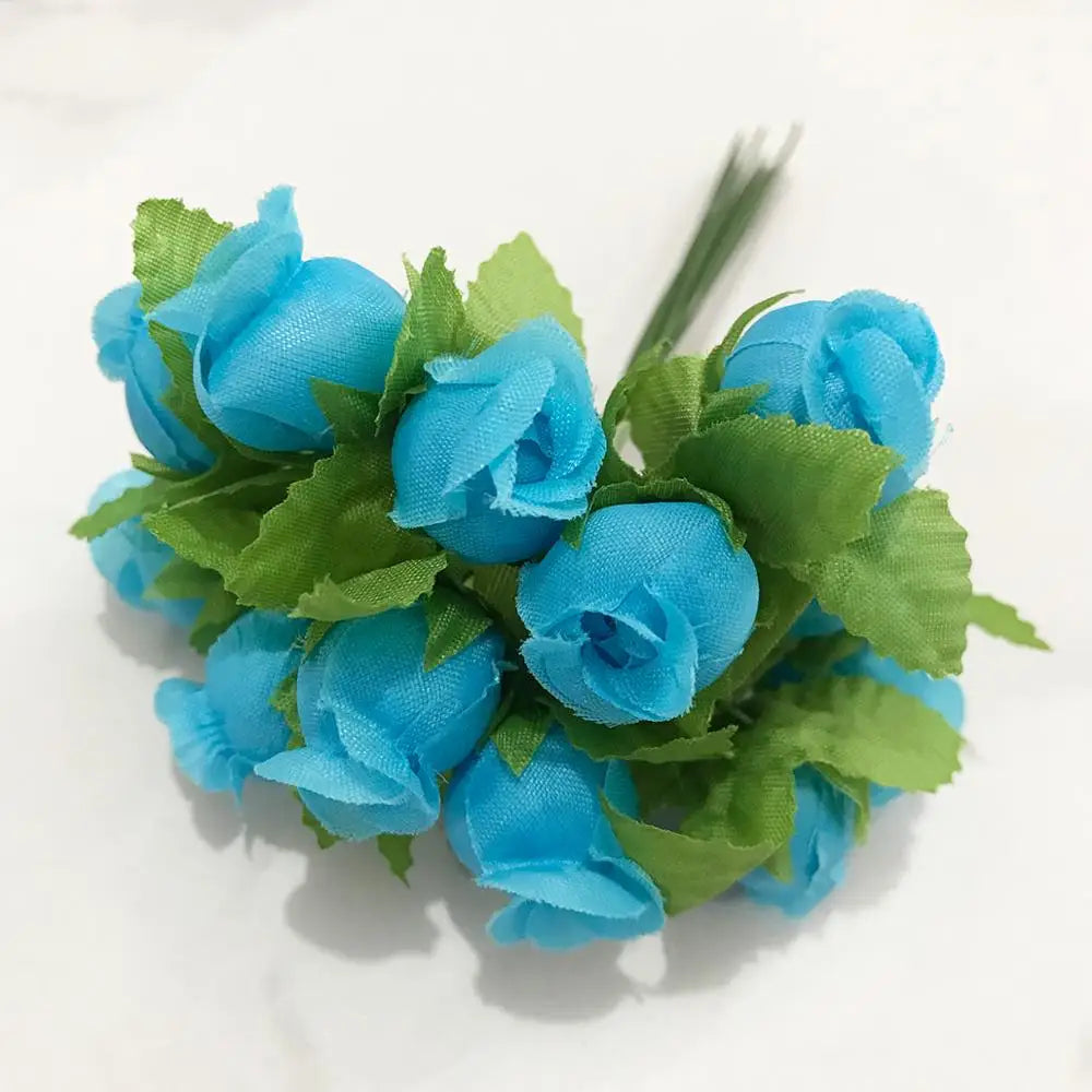 DecorBites™ Blue Flower Cherry Stamen Berries Bundle for DIY Christmas Wedding Decor