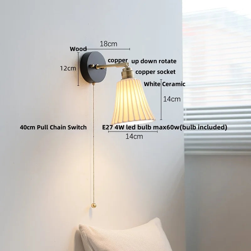DecorBites™ Black Wood LED Wall Sconce, Rotatable Stair Light