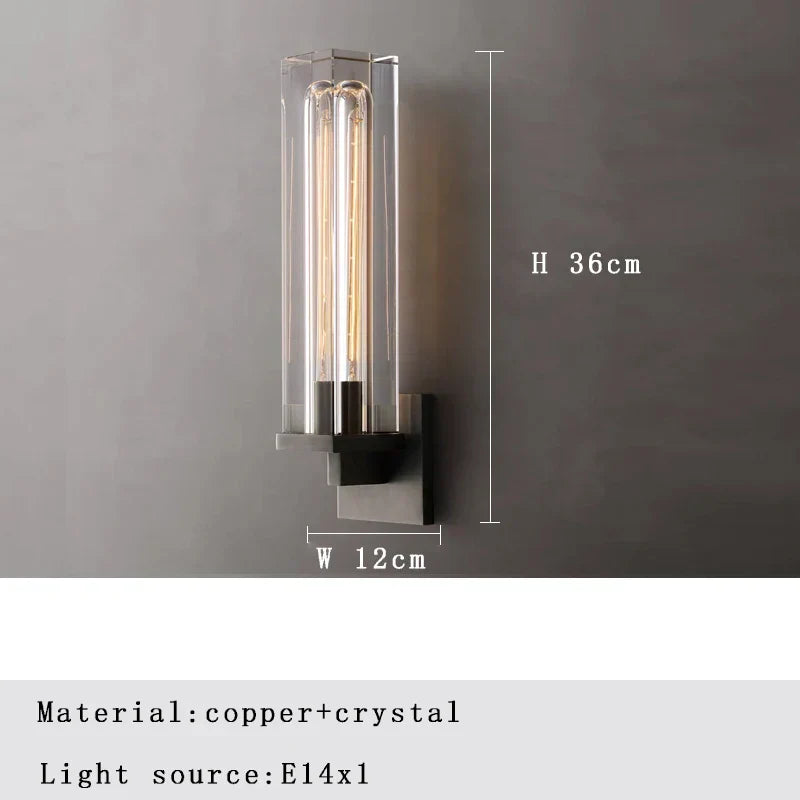 DecorBites™ Bronze Copper Crystal Wall Lamps Luxury Lighting Fixture for Aisle Bedside Decor.