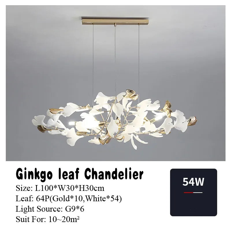 DecorBites™ Ginkgo Leaf Pendant Chandelier for Nordic Romantic Living Room Decor