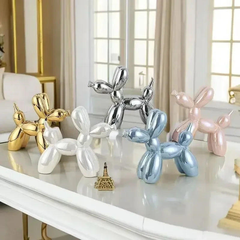 DecorBites™ Abstract Ceramic Balloon Dog Sculpture for Home Office Decor-Gift-Quality Study Room Statue