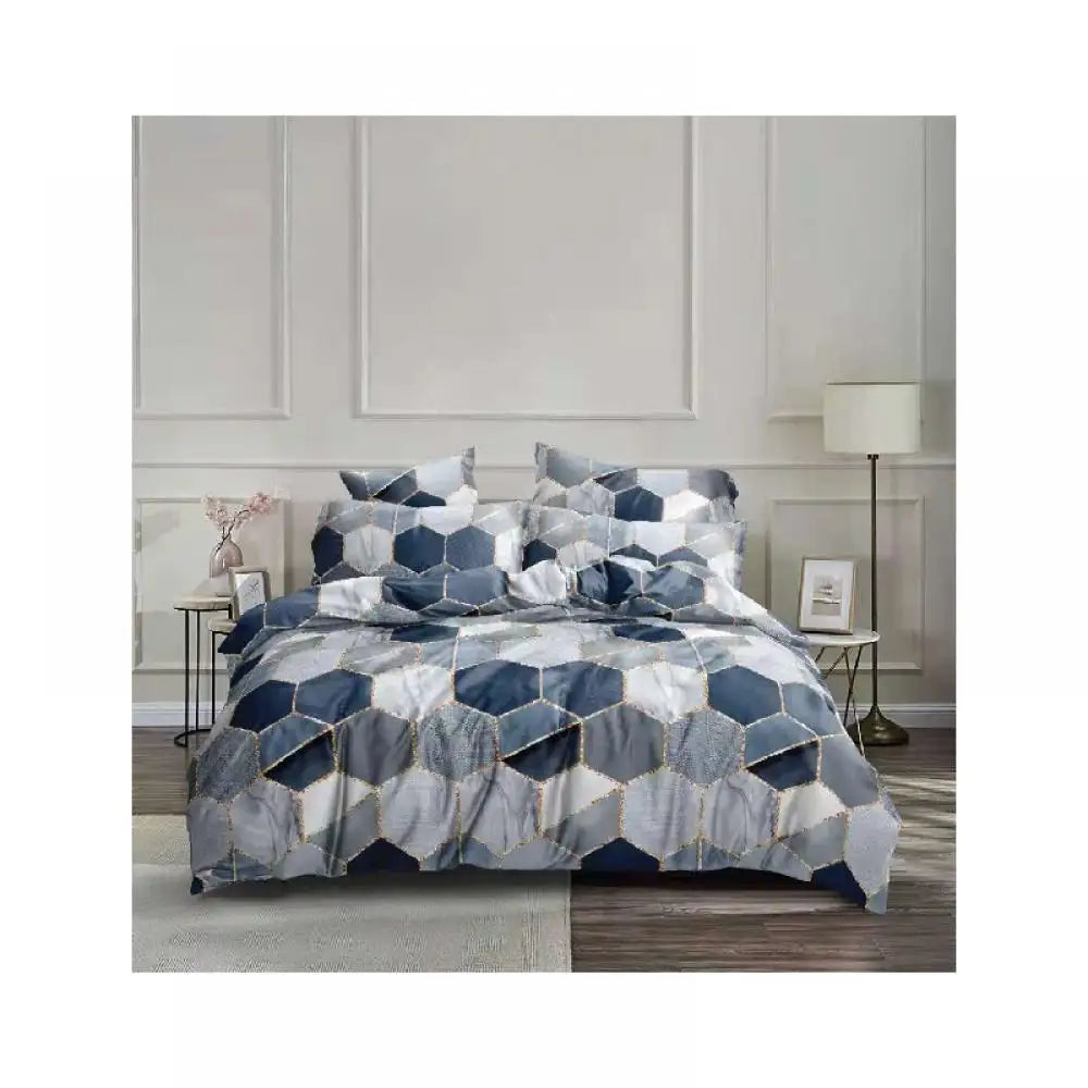 DecorBites™ Honeycomb Marble Patterned Bedding Set, Luxurious Duvet Cover with Pillowcase