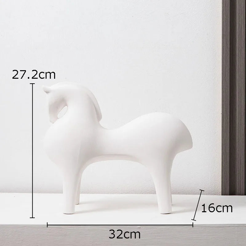 DecorBites™ Abstract Ceramic Horse Sculpture Decorative Figurine