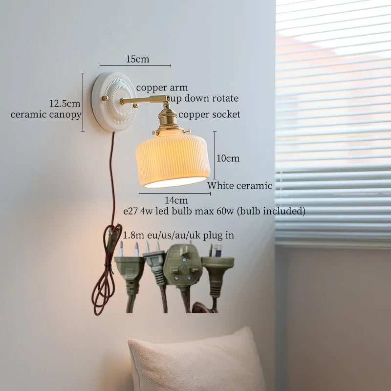 DecorBites™ Ceramic LED Wall Lamps - Minimalist Modern Nordic Design for Living Room, Bedroom, Mirror