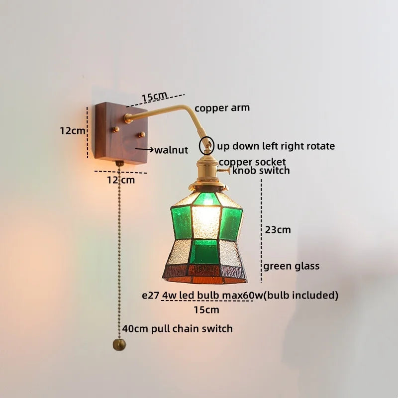 DecorBites™ Ceramic Copper LED Wall Lamps Pull Chain Switch Modern Stair Light Fixtures