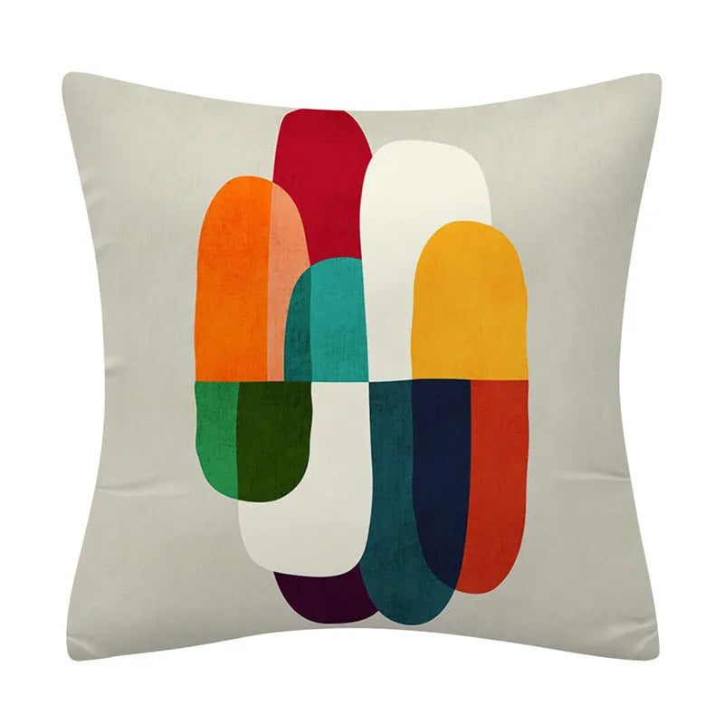 DecorBites™ Geometry Pattern Cushion Cover Polyester Cotton Sofa Pillowcase Home Decor