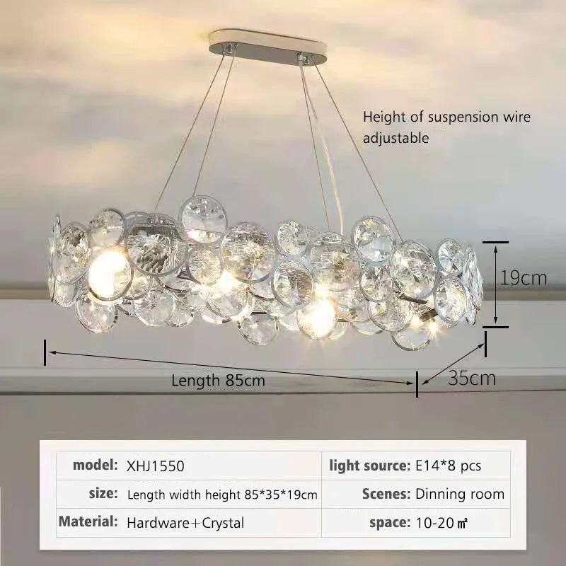 DecorBites™ Crystal LED Chandelier: Modern Nordic Style Luxury Pendant Light for Living, Bedroom, Dining Room
