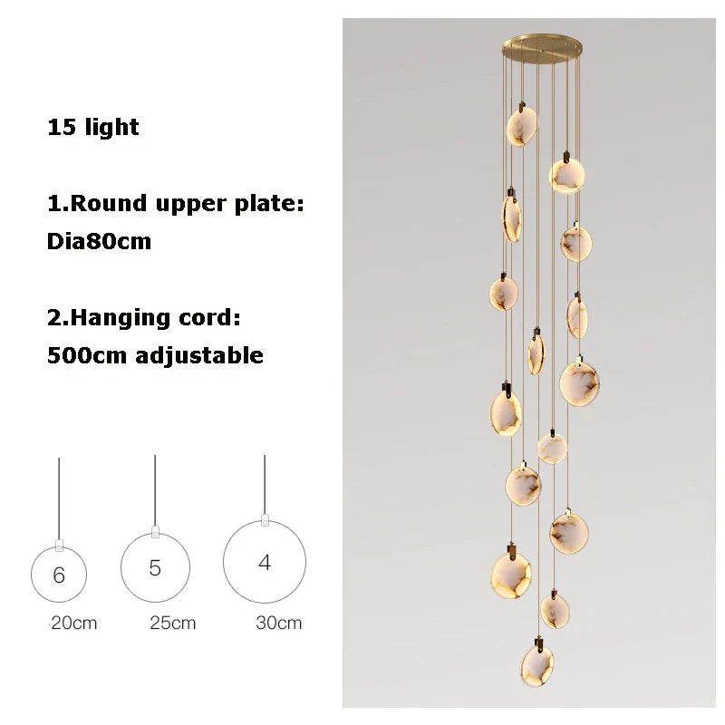 DecorBites™ LED Marble Gold Chandelier for Living Room, 2025 Trend Lustre Lighting