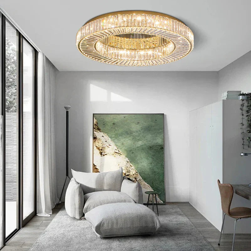 DecorBites™ Crystal Ceiling Lamp: Luxury Décor for Living Room & Bedroom