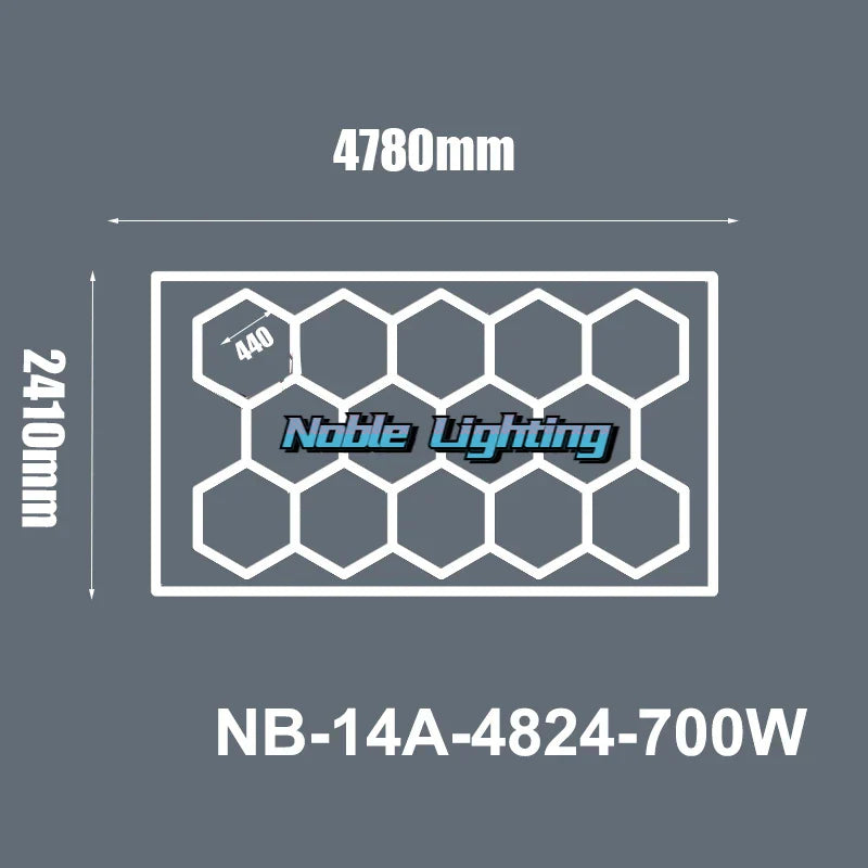 DecorBites™ 6500K LED Hexagrid System for Workshop, Gym, Studio - 2 Year Warranty