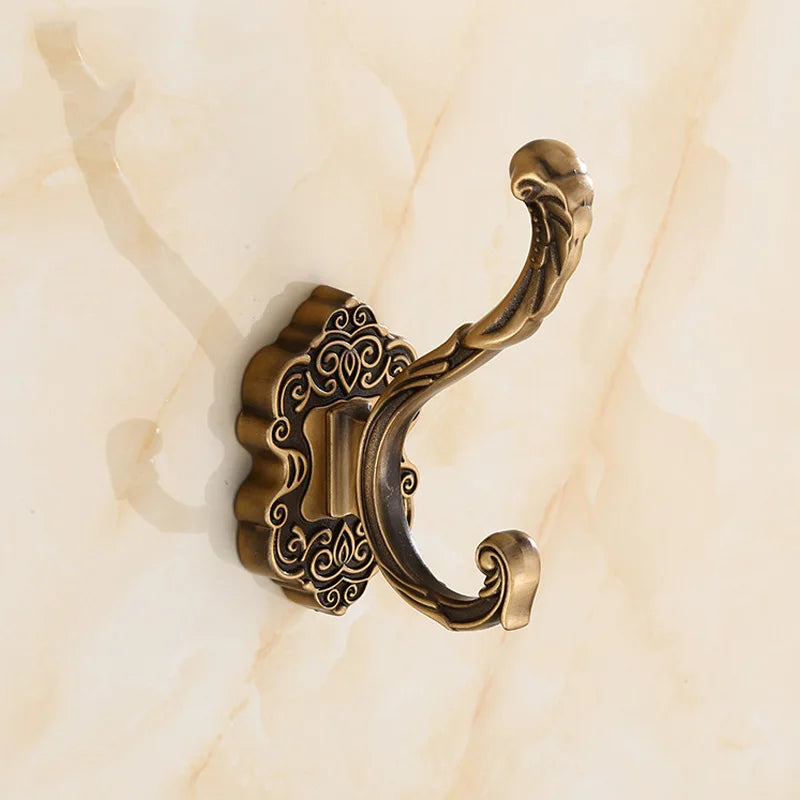 DecorBites™ Antique Bronze Wall Hooks, Clothes Towel Coat Robe Metal Hanger Rack
