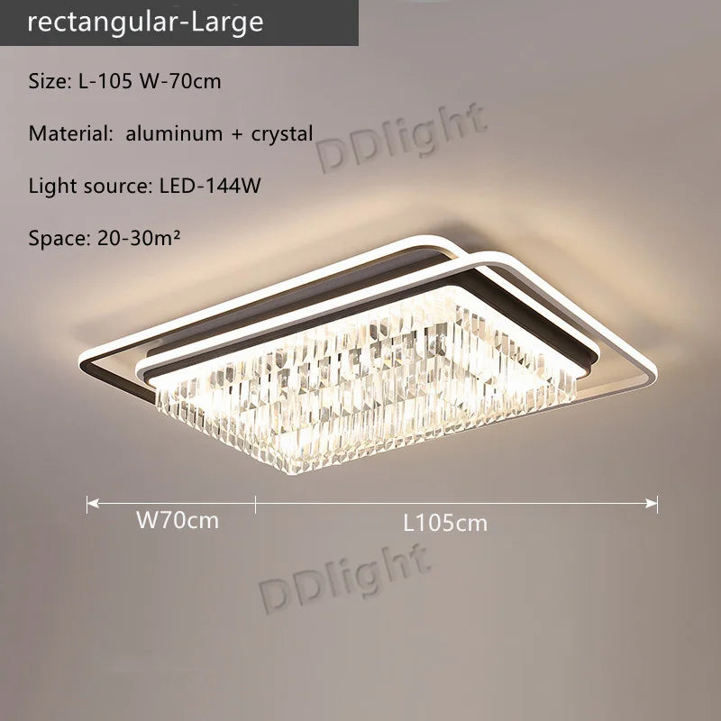DecorBites™ Crystal Industrial Pendant Lamps Set for Modern Living Room Bedroom Kitchen Decor