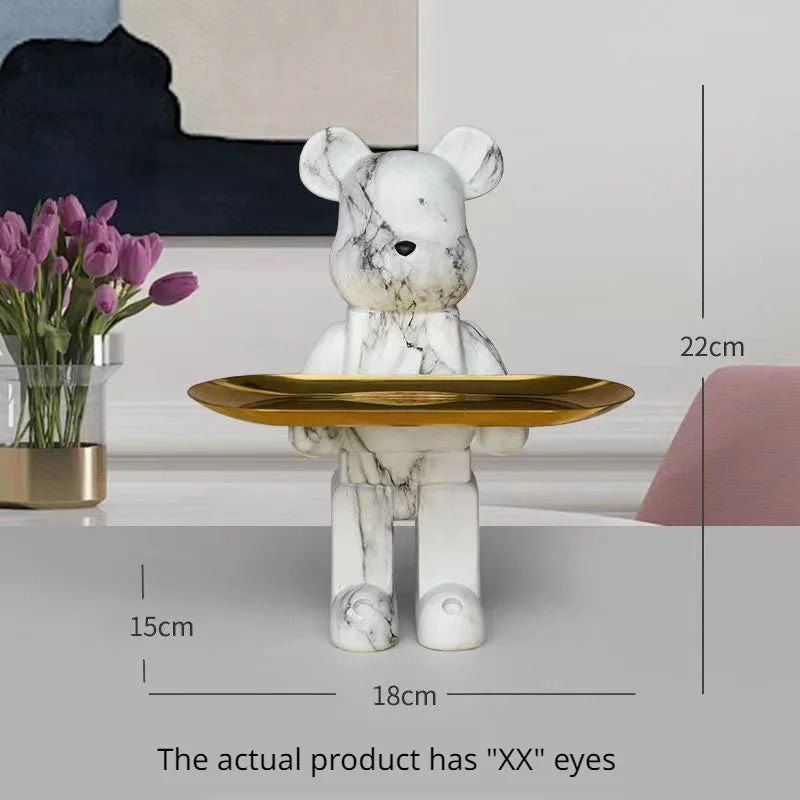 DecorBites™ Bear Figurine Sculpture Modern Room Decor Table Statue Keys Storage Shelf