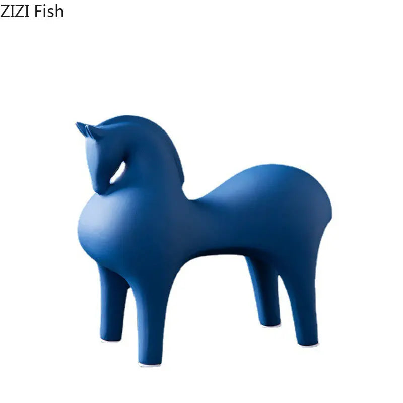 DecorBites™ Abstract Ceramic Horse Sculpture Decorative Figurine