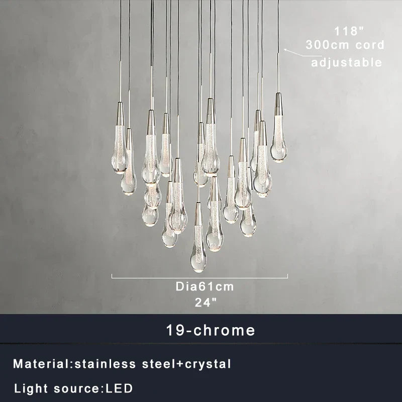 DecorBites™ Brass Crystal Ceiling Pendant Light Luxury Large Home Decor Fixture
