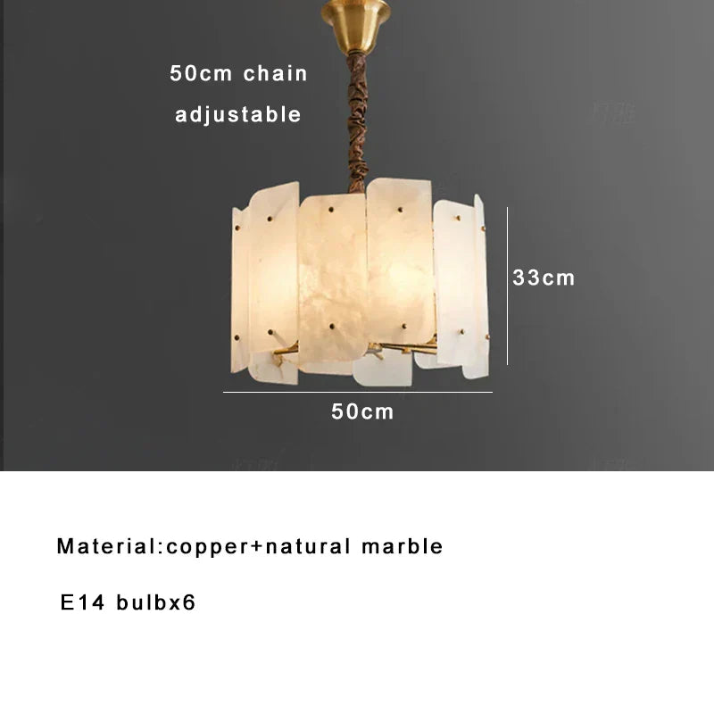 DecorBites™ Brass Stone Pendant Light Dimmable E14 Bulb for Dining Room
