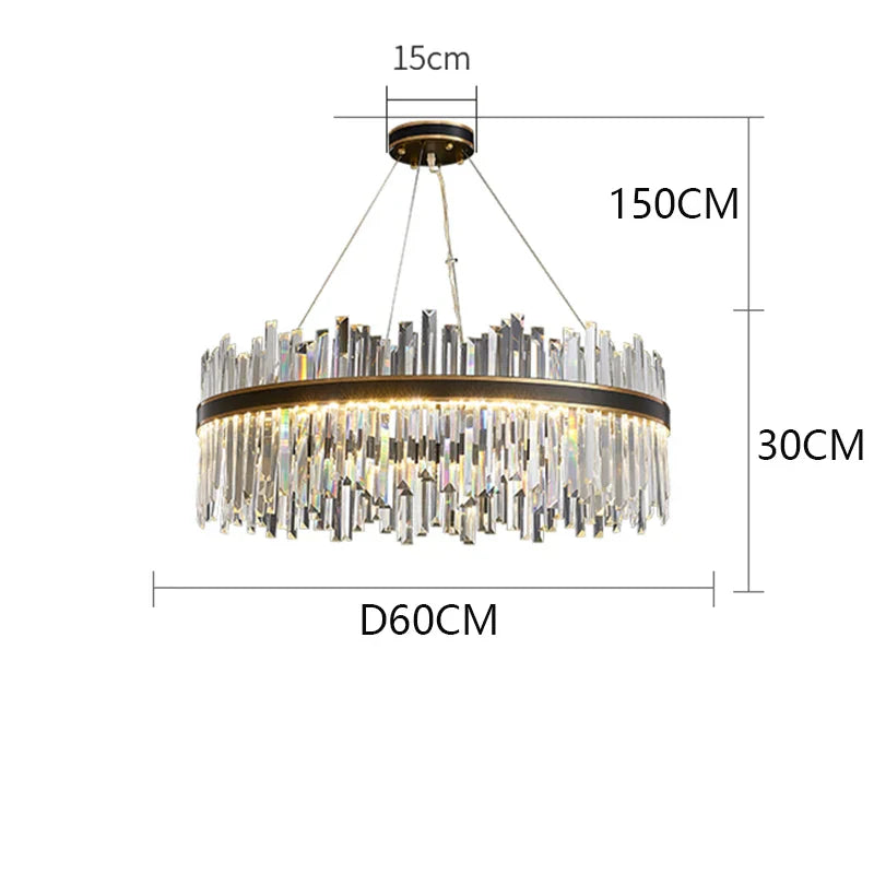 DecorBites™ Crystal Chandelier Pendant Light for Living Room Bedroom Ceiling, Luxury Indoor Lighting