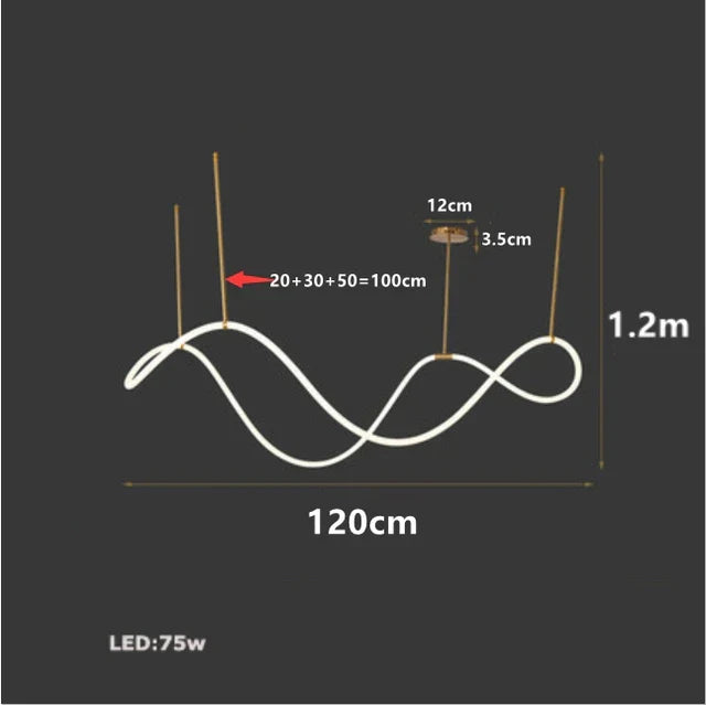DecorBites™ LED Long Hose Chandelier for Dining Room Kitchen Bar Pendant Lamp