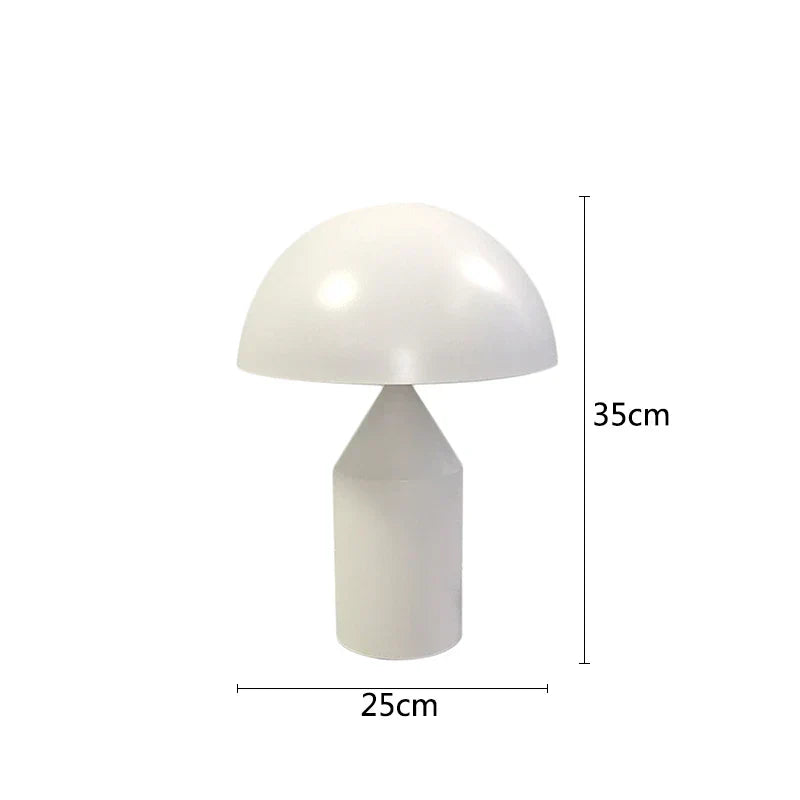 DecorBites™ Black Iron Mushroom Table Lamp, Nordic Design, Gold Accent, Living Room Bedroom Light