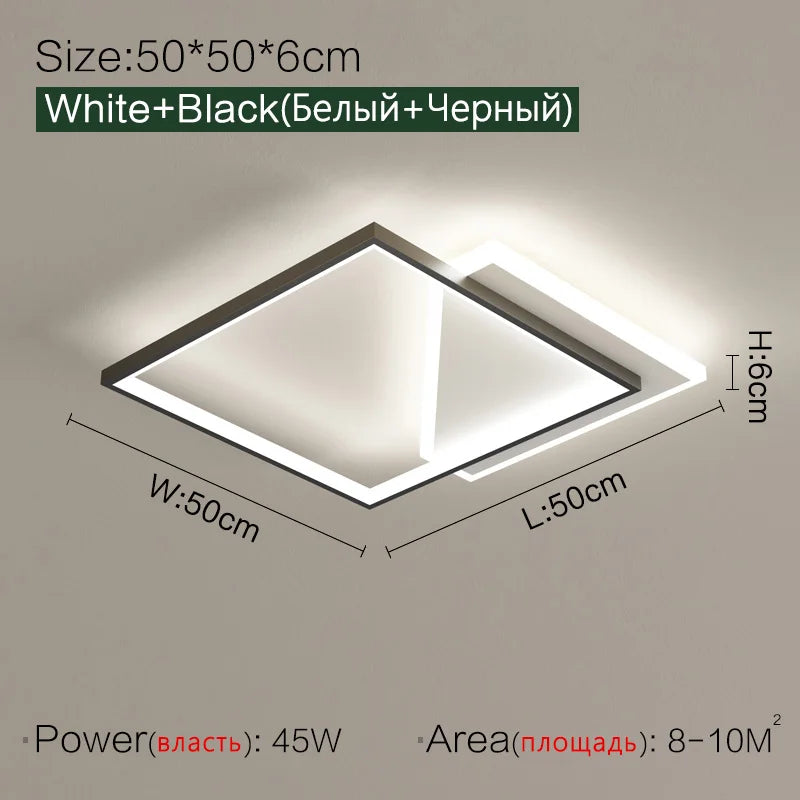 DecorBites™ Geometric LED Ceiling Lamp | Modern Nordic Bedroom Study Light