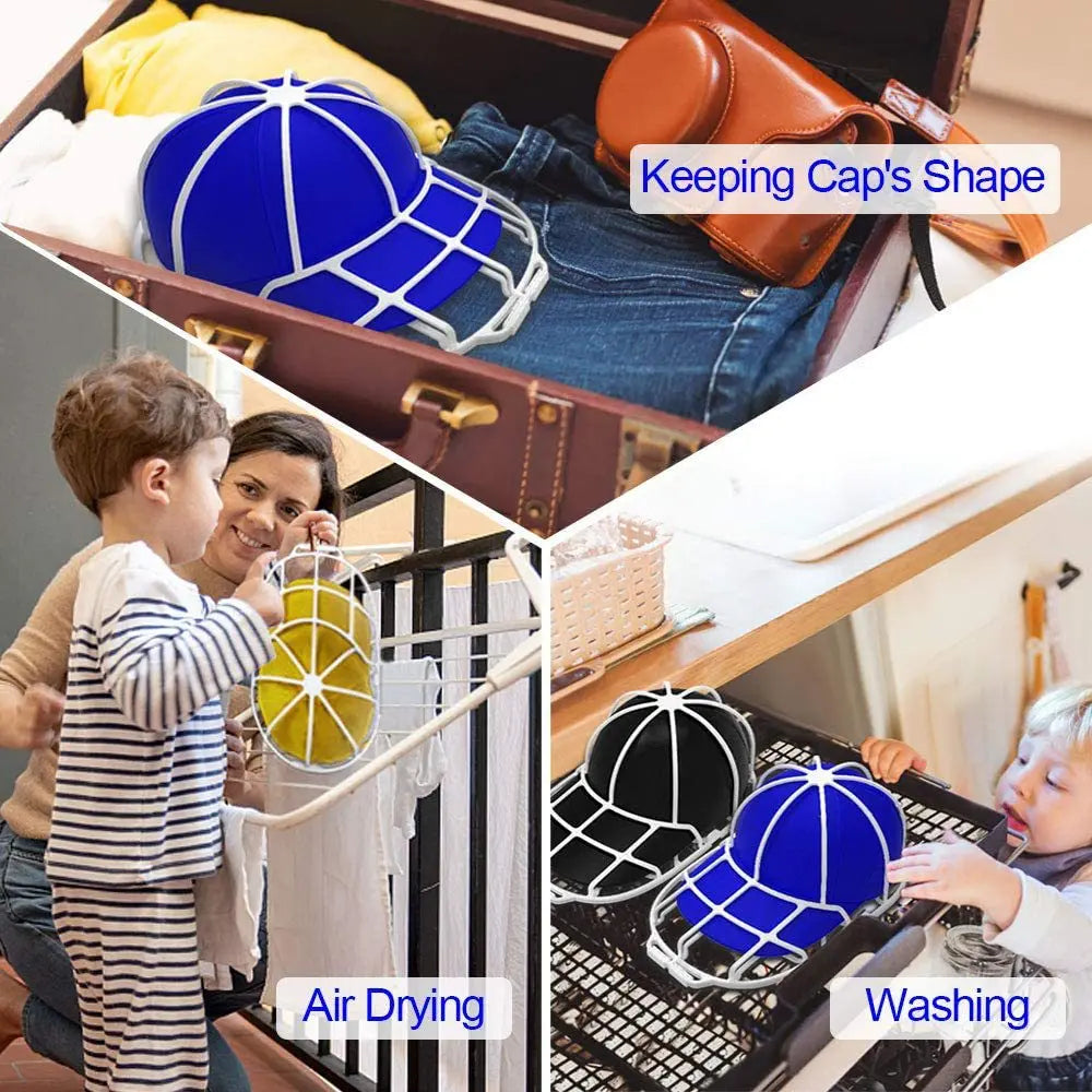DecorBites™ Baseball Cap Washer & Dryer Frame for Adult/Kid's Hats - Hat Cleaner & Shaper