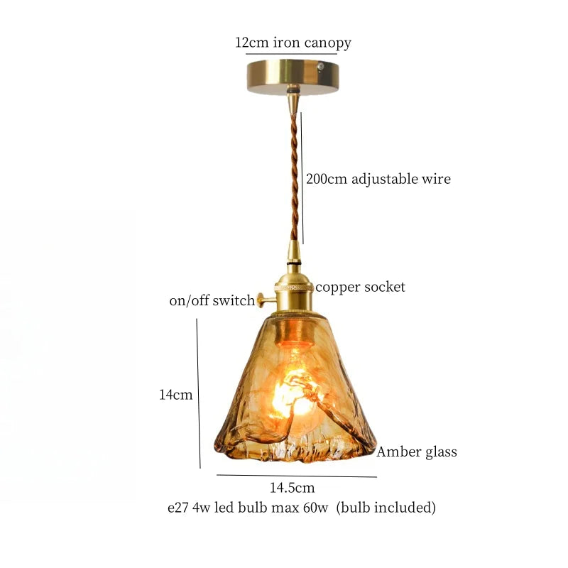 DecorBites™ Brass Glass Lotus Leaf LED Pendant Lamp: Nordic Minimalism for Living, Dining, Bedroom